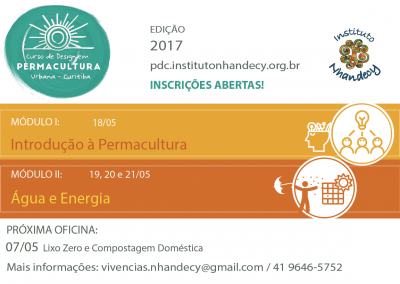 18 de maio – Curso de Permacultura (PDC) – Introdução/Módulo II:Água e Energia