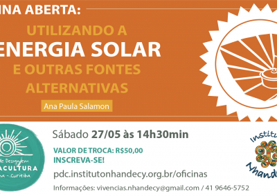 27 de maio – Oficina Utilizando a Energia Solar