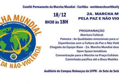 Evento da 2° Marcha Mundial pela Paz e Não-violência em Curitiba – 18 de Dezembro