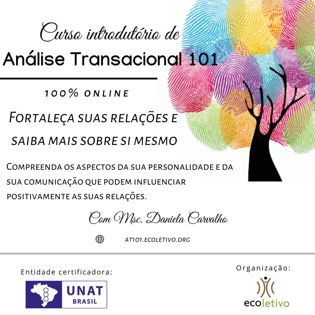 9ª edição do Curso Introdutório de Análise Transacional  –  100% online – De 4 a 27 de Maio/20