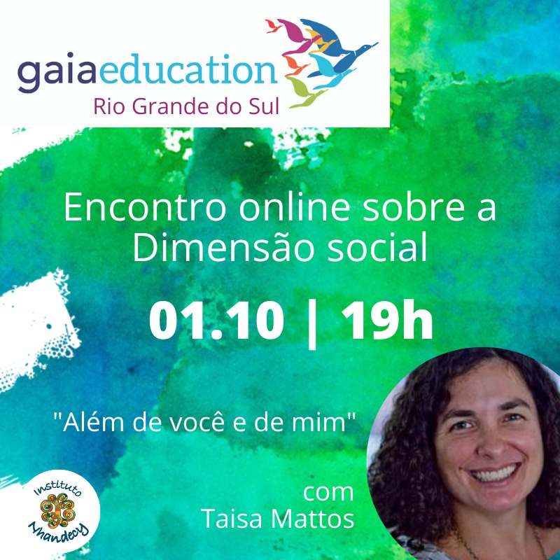 Pré-jornada Online Gaia RS nesta quinta-feira 01/10 às 19h com Taisa Mattos